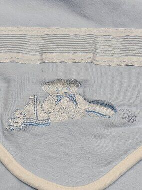 Blue Baby Boy Dior Lovey Blanket Bear Sailboat Duck Ball Embroidered Cotton